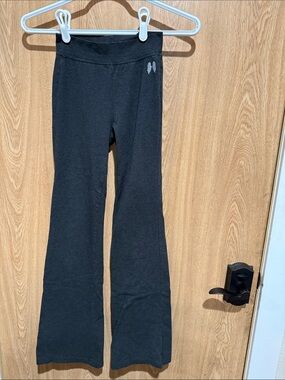 Victoria's Secret Black Flare Leggings with Subtle Heart Logo
